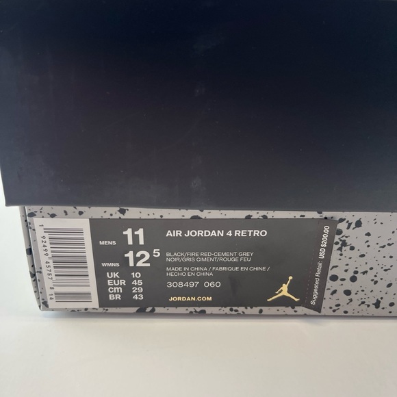Nike Air Jordan 4 Retro OG Bred 2019 308497-060 Black Red Men Size 11 NEW DS